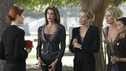 DESPERATE HOUSEWIVES - "They Asked Me Why I Believe in You" -- Susan's longtime book agent and dear friend, Lonny Moon (guest star Wallace Shawn), gets into financial trouble; Lynette is forced to go out to bars night after night with her man-hungry boss, Nina (guest star Joely Fisher); Bree re-buries Rex amid police suspicions, and Gaby hires hotshot lawyer David Bradley (guest star Adrian Pasdar) to defend Carlos, on Desperate Housewives," SUNDAY, OCTOBER 23 (9:00-10:01 p.m., ET) on the ABC Television Network. (ABC/RON TOM) MARCIA CROSS, TERI HATCHER, FELICITY HUFFMAN, NICOLLETTE SHERIDAN, EVA LONGORIA
