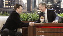 CASTLE - "The Late Shaft" - When Castle appears on a late-night talk show to promote his book, Heat Wave, legendary host Bobby Mann (guest star Tom Bergeron) leans in during a commercial break and whispers, "They want me dead." When Mann dies later that night, seemingly of natural causes, Castle has to convince Beckett that there was foul play. During the investigation, Castle is seduced by a Hollywood hottie (guest star Kelly Carlson), who was the other guest on Bobby Mann's show the night he died, on "Castle," MONDAY, APRIL 12 (10:00-11:00 p.m., ET) on ABC. (ABC/MICHAEL DESMOND) NATHAN FILLION, TOM BERGERON