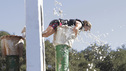 "Spring Wipeout: John Henson, Zombie Hunter" - Episode 410 What goes up... almost surely must comes down, as players will discover when they encounter the Scarecases, then take a leap off of the Diving Board Spring Fling and make their way through the Banana Split&mdash;packed with flavor that only the Wipeout Kitchen can concoct. After the qualifier, six energetic contestants will race their way through the Gladiator-themed challenge, from which only three people will continue on to the Spring Wipeout Zone Photography by: Mike Weaver