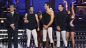 DANCING WITH THE STARS - "Episode 808" - Each of the remaining couples danced an individual routine, in addition to a team group routine where they were split into two groups: Team Mambo and Team Tango, on "Dancing with the Stars," MONDAY, APRIL 27 (8:00-9:32 p.m., ET) on the ABC Television Network. (ABC/KELSEY McNEAL) TOM BERGERON, MARK BALLAS, SHAWN JOHNSON, CHUCK WICKS, TONY DOVOLANI, LACEY SCHWIMMER