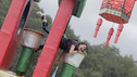 "Let's Make a Wipeout" - Episode 420 "The only thing better than watching someone fall down is watching a LOT of people fall down," says host John Henson. "Wipeout"  welcomes a Dean of Students, a Philosopher and a Game Show Pedigree  Contestant whose parents were featured on the classic version of "The  Newlyweds." All of them quickly realize that this is not your typical  game show, as they're thrown for a loop on the Lawnmower, bounced off  the Big Balls, contend with the always treacherous Mood Swing and finish  the qualifier in a literal Chinese Food Buffet of wipeouts. After  getting egg rolled, the top 12 contestants will see double trouble on  the Scareousel with Double Danglers. Only three of the strongest willed  contestants move on to the Wipeout Zone to play for a $50,000 prize.  This special episode of "Wipeout" airs TUESDAY, JUNE 28 (8:00-9:00 p.m.,  ET) on the ABC Television Network.  Photography by: Mike Weaver &nbsp;