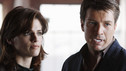 CASTLE - "Vampire Weekend" - As Halloween approaches, Castle and Beckett are called to a graveyard where the body of a young man sporting vampire fangs has been discovered with a wooden stake driven through his heart. Their investigation takes them deep into the heart of New York's underground vampire fetish community, where they learn that the motive for the victim's murder may be hiding within the pages of the graphic novel he was writing before his death, on "Castle," MONDAY, OCTOBER 26 (10:02-11:00 p.m., ET/PT) on ABC. (ABC/MICHAEL DESMOND) STANA KATIC, NATHAN FILLION