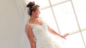  Melissa has some time to herself before the Vow Renewal ceremony at Disney&acirc;��s Wedding Pavilion. www.disneyweddings.com