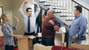MODERN FAMILY - "After the Fire" - After a neighbor's home burns down, the whole family rallies and organizes a community drive to help do some good - though it's not all good, as Jay throws out his back, Cameron does some posturing with a huge moving truck, Claire discovers that Mitchell and Gloria have been spending a lot of time together, and Luke and Manny get their hands on some of the donated toys, on "Modern Family," WEDNESDAY, NOVEMBER 16 (9:00-9:31 p.m., ET), on the ABC Television Network. (ABC/PETER "HOPPER" STONE) JULIE BOWEN, TY BURRELL, ED O'NEILL, ERIC STONESTREET