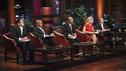 SHARK TANK - 'Episode 312" - The Sharks start a feeding frenzy for a chance to go into the residential lock business with a man from Orlando, FL who invented a way to incorporate the common key into a mobile phone. Two fitness trainers from Medina, OH hope to convince the Sharks their home gym is better since it provides nitrogen gas-pressured resistance. A young man from Trophy Club, TX asks the Sharks to invest in his age-defying products that were inspired by his older girlfriend. A father from Charlotte, NC designed a 100% recycled sneaker and hopes to get a business deal that he can eventually pass on to his two young sons. Also, a follow-up on Daymond and Mark's Season 3 investment with Alashe Nelson from Miami, FL and his EZ VIP website - where you can buy VIP treatment at nightclubs and special events. Daymond introduces Alashe to Pit Bull, the international superstar who will endorse the business, on the Season Finale of "Shark Tank," FRIDAY, MAY 18 (8:00-9:01 p.m., ET) on the ABC Television Network.  (ABC/RICHARD CARTWRIGHT) MARK CUBAN, DAYMOND JOHN, KEVIN O'LEARY, BARBARA CORCORAN, ROBERT HERJAVEC