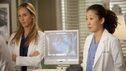 GREY'S ANATOMY - "Migration" - The residents determine their future as they make their final decisions regarding post residency positions; Mark admits to Derek that he is torn between his love for Lexie and the fact that Julia can give him everything he's ever wanted; Ben plans something extra special for Bailey, but she is preoccupied with her work; and Arizona encourages her childhood friend, Nick, to have surgery. Meanwhile a couple on their third honeymoon come to the hospital complaining of mysterious symptoms, on Grey's Anatomy, THURSDAY, MAY 10 (9:00-10:01 p.m., ET) on the ABC Television Network. (ABC/RANDY HOLMES) KIM RAVER, SANDRA OH