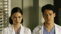 GREY'S ANATOMY - "Haunt You Every Day" - It's Halloween, and the day is full of surprises for the doctors of Seattle Grace - Alex receives an unexpected and welcome visit from his former patient, Ava/Rebecca, Meredith is convinced that her mother's ashes are haunting her, Cristina is snubbed by a surgeon she admires, and Callie announces George and Izzie's affair to their fellow doctors, on "Grey's Anatomy," THURSDAY, OCTOBER 25 (9:00-10:02 p.m., ET) on the ABC Television Network. (ABC/SCOTT GARFIELD) CHYLER LEIGH, T.R. KNIGHT