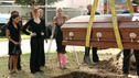A Grave Decision The detective who's been trying to get Bree to confess to poisoning Rex shows her the note that he wrote before he died, the one that says, "I understand and I forgive you." Bree is horrified that Rex went to his grave thinking she murdered him. She invites the women of Wisteria Lane to a small service at his reburial because she was too grief-stricken at the first funeral. When it comes time to plop Rex back into the ground, Bree marches them over to a new plot. "I don't want to spend eternity lying next to someone who thinks I'm a murderer," she huffs. Who does? 