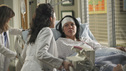 GREY'S ANATOMY - "It's a Long Way Back" - Everyone pulls together to help Callie and baby Sofia on their painstaking journeys to recovery in hopes of allowing mother and baby to finally meet; the sudden death of a clinical trial patient has Derek proceeding with more caution while Meredith makes a calculated and risky move; Alex treats a cranky old rich woman dying of cancer and gets an idea for a grandiose endeavor that is sure to get him the Chief Resident spot; and Teddy is pleasantly surprised by the return of a familiar face, on "Grey's Anatomy," THURSDAY, APRIL 28 (9:00-10:01 p.m., ET) on the ABC Television Network. (ABC/ADAM LARKEY) ELLEN POMPEO, SANDRA OH, SARA RAMIREZ