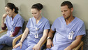GREY'S ANATOMY - "I Saw What I Saw" - After a burn victim unexpectedly dies in the midst of a chaotic ER, the Chief and board member Jennings interrogate the residents to find the culprit, as all the Mercy West and Seattle Grace resident defends their actions in an effort to save their jobs, on "Grey's Anatomy," THURSDAY, OCTOBER 22 (9:00-10:01 p.m., ET) on the ABC Television Network. (ABC/RON TOM) SANDRA OH, CHYLER LEIGH, JUSTIN CHAMBERS
