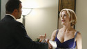 A Big Deal Lynette can't hide her new va-va-va-voom cleavage now that she's pregnant. Carlos tells her he knows about her "secret," but we have to laugh when he assumes she's gotten implants! She has no choice but to show off her enhanced rack to reel in a couple of male clients, who are "putty in her hands." 