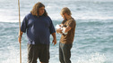 LOST - "The Greater Good" - Hurley, Charlie and baby Aaron. After burying one of their own, tempers flare as the castaways' suspicions of each other grow, on "Lost,"&nbsp;THURSDAY, MAY 4 on the ABC&nbsp;Television Network. (ABC/MARIO PEREZ) JORGE GARCIA, DOMINIC MONAGHAN