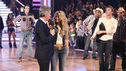 DANCING WITH THE STARS THE RESULTS SHOW - "Episode 1304A" - Julianne Hough and Kenny Wormald joined Country Music Awards Entertainer of the Year nominee Blake Shelton for an unforgettable performance of the wildly popular song, "Footloose," on "Dancing with the Stars the Results Show," TUESDAY, OCTOBER 11 (9:00-10:01 p.m., ET), on the ABC Television Network. (ABC/ADAM TAYLOR) TOM BERGERON, JULIANNE HOUGH, KENNY WORMALD
