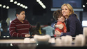 MODERN FAMILY - "Good Cop Bad Dog" - Phil and Claire swap parenting roles for the day - Claire will be the fun-loving good cop and Phil the disciplinarian bad cop - and it's literally a shock to each kid's system. Meanwhile Gloria is at it again, taking in every sob story and stray she comes across, Jay finds himself dispensing business advice to an overzealous entrepreneur (guest star Lin-Manuel Miranda) about his dog training business scheme, and Cameron is bedridden with the flu -- leaving Mitchell torn about the Lady Gaga concert tickets they have for later that night -- on "Modern Family," WEDNESDAY, MAY 11 (9:00-9:31 p.m., ET), on the ABC Television Network. (ABC/ADAM LARKEY) RICO RODRIGUEZ, NOLAN GOULD, JULIE BOWEN