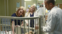GREY'S ANATOMY - "Do You Believe In Magic" - The doctors reach out to Bailey but she continues to shut everyone out; after an incident with Ethan's grandmother, Owen fears the child could end up in foster care; and a new craniofacial specialist (Hilarie Burton) arrives at Grey Sloan Memorial Hospital to work on a young patient; meanwhile, a magician's assistant is rushed into the ER after a magic trick goes terribly wrong, on "Grey's Anatomy," THURSDAY, MAY 2 (9:00-10:02 p.m., ET) on the ABC Television Network. (ABC/Ron Tom) HILARIE BURTON, JESSICA CAPSHAW, JESSE WILLIAMS