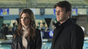 CASTLE - "The Dead Pool" - When a champion swimmer and Olympic hopeful is found dead in a training pool, Castle & Beckett dive in to investigate his murder, and uncover myriad secrets that might have led to his death. Also in the episode, crime fiction authors Michael Connelly and Dennis Lehane guest star, offering Castle their insights into the case over a game of poker, on "Castle," MONDAY, APRIL 11 (10:01-11:00 p.m. ET) on the ABC Television Network. (ABC/MATT KENNEDY) STANA KATIC, NATHAN FILLION