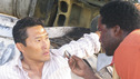 LOST - "House of the Rising Sun" - Walt and the others are shocked when Michael is brutally beaten, but only the non-English-speaking Jin and Sun know the truth behind the attack. Meanwhile Kate, Jack, Sawyer and Sayid argue about where the survivors should camp -- on the beach, where they're more likely to be seen, or in a remote inland valley where fresh water abounds; and Locke discovers Charlie's secret, on "Lost," WEDNESDAY, OCTOBER 27 (8:00-9:00 p.m., ET), on the ABC Television Network. (ABC/MARIO PEREZ) DANIEL DAE KIM, HAROLD PERRINEAU