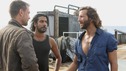 LOST - "Ji Yeon" - Juliet is forced to reveal some startling news to Jin when Sun threatens to move to Locke's camp. Meanwhile, Sayid and Desmond begin to get an idea of the freighter crew's mission when they meet the ship's Captain, on "Lost," THURSDAY, MARCH 13 (9:00-10:02 p.m., ET) on the ABC Television Network. (ABC/MARIO PEREZ) GRANT BOWLER, NAVEEN ANDREWS, HENRY IAN CUSICK