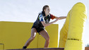 "Winter Wipeout: Family Night, Kids Eat for Free" - Episode 408  "And you thought our course was cold-blooded in the summer? See 24 new contestants knocked on their 'ice!'." says host John Henson.  The family that Wipeouts together, stays together... this statement rings true as family teams face off against each other and take on the Snow Blower and enjoy a ride on the ever popular Ski Lift. And see who can make their way the fastest through the Alpine Village for a chance to win $50,000.  Photography by: (ABC/MIKE WEAVER)