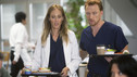 GREY'S ANATOMY - "New History"- When Owen recruits his fellow Iraqi War vet, Dr. Teddy Altman, as the new cardiothoracic surgeon, Cristina questions Teddy's abilities in the OR and the nature of their past relationship. Meanwhile Izzie returns to Seattle Grace with her high school mentor seeking treatment for his dementia, and the stress of Richard's responsibilities, post-merger, are taking their toll, on "Grey's Anatomy," THURSDAY, NOVEMBER 12 (9:00-10:01 p.m., ET) on the ABC Television Network. (ABC/RANDY HOLMES) KIM RAVER, KEVIN MCKIDD