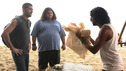 102302_1836 -- LOST - "Numbers" - When Hurley becomes obsessed with the French woman and heads into the jungle to find her, Jack, Sayid and Charlie have no choice but to follow. Meanwhile, Locke asks Claire to help build a mysterious item, on "Lost," WEDNESDAY, MARCH 2 (8:00-9:03 p.m., ET), on the ABC Television Network. (ABC/MARIO PEREZ) MATTHEW FOX, JORGE GARCIA, NAVEEN ANDREWS