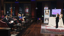 SHARK TANK -"Episode 204" -- Tempers flare when guest Shark Mark Cuban urges the entrepreneurs to stop negotiating with the other Sharks if they even want a chance to make a business deal with him. In this episode, a fireman from Arkansas brings an invention to the Shark Tank that could make millions and save lives; after creating an eco-friendly way to listen to music on the go, a duo from Chicago hope the Sharks will want to invest; a feisty, combative entrepreneur from Montclair, New Jersey seeks to cash in on the lucrative wedding business; and a man from Oklahoma hopes the Sharks will smell the money when he pitches his unique male-oriented brand of candles, on "Shark Tank," FRIDAY, MAY 6 (8:00-9:00 p.m., ET) on the ABC Television Network. (ABC/CRAIG SJODIN) MARK CUBAN, DAYMOND JOHN, KEVIN O'LEARY, BARBARA CORCORAN, ROBERT HERJAVEC, JULIE GOLDMAN (ORIGINAL RUNNER CO.)