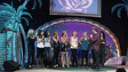 THE BACHELOR: ON THE WINGS OF LOVE - "Episode 1403" - Tensions mount among the 12 remaining bachelorettes and jealousy reigns when it's revealed that there will be two special one-on-one dates - each with a rose at stake -- and a group date. Eight bachelorettes visit the famous Jon Lovitz Comedy Club. After sharing a few jokes with the women, Lovitz explains that they will be the ones performing stand up in his club that night. The fun and panic begins, especially for Ashleigh, who starts to break down with bad case of stage fright. One more surprise: they will be working in front of a full audience, not just Jake. One by one, the bachelorettes nervously perform their routines. Corrie lampoons a fellow bachelorette, while Elizabeth pushes the bounds of good taste and Michelle starts to get flop sweat when her jokes fall flat. Later Jake takes the women to a VIP after party and tries to get alone time with some of them. But the night takes a shocking turn when one bachelorette pushes him too far and he unexpectedly sends her home on the spot and ends the party, on "The Bachelor: On the Wings of Love," MONDAY, JANUARY 18 (8:00-10:00 p.m., ET), on the ABC Television Network. (ABC/GREG ZABILSKI) ASHLEIGH, MICHELLE, JESSIE, TENLEY, CORRIE, ALI, KATHRYN, JAKE PAVELKA, ELIZABETH
