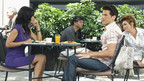 COUGAR TOWN - "Don't Do Me Like That" - Jules' family and friends impede on her all-important tenth date with new boyfriend Josh, WEDNESDAY, OCTOBER 7 (9:30-10:00 p.m., ET) on the ABC Television Network. When putting the needs of others before her own results in a disastrous experience in bed with her new boyfriend, friends Ellie and Laurie help Jules to realize it's ok to be a little selfish and take care of yourself once in awhile. Meanwhile Bobby is left to behave like a responsible dad and deal with son Travis. (ABC/RICHARD CARTWRIGHT) COURTENEY COX, NICK ZANO, CAROLYN HENNESY