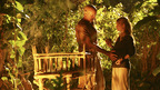 102301_1377 -- LOST - "Numbers" - When Hurley becomes obsessed with the French woman and heads into the jungle to find her, Jack, Sayid and Charlie have no choice but to follow. Meanwhile, Locke asks Claire to help build a mysterious item, on "Lost," WEDNESDAY, MARCH 2 (8:00-9:03 p.m., ET), on the ABC Television Network. (ABC/MARIO PEREZ) TERRY O'QUINN, EMILIE DE RAVIN