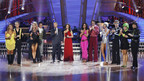 DANCING WITH THE STARS - "Episode 908" - For the first time this season, each of the remaining couples danced two complete individual routines - one for the Ballroom round and another for the Latin round. In addition, each of the Latin dances were based in a specific decade, on "Dancing with the Stars," MONDAY, NOVEMBER 9 (8:00-10:02 p.m., ET), on the ABC Television Network. (ABC/ADAM LARKEY) KARINA SMIRNOFF, AARON CARTER, KYM JOHNSON, DONNY OSMOND, TOM BERGERON, SAMANTHA HARRIS, MYA, DMITRY CHAPLIN, JOANNA KRUPA, DEREK HOUGH, KELLY OSBOURNE, LOUIS VAN AMSTEL