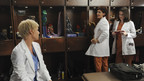 GREY'S ANATOMY - "Invasion" - The residents of Seattle Grace and Mercy West vie for surgeries and their careers as day one of the hospital merger begins. Meanwhile, Arizona stands by an enraged Callie when her father, Mr. Torres, employs a priest to help convince her to date men, and Izzie experiences the brunt of her new surgical competition, on "Grey's Anatomy," THURSDAY, OCTOBER 15 (9:00-10:01 p.m., ET) on the ABC Television Network. (ABC/ERIC MCCANDLESS) KATHERINE HEIGL, ZORA ZEHETNER, SARAH DREW