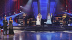 DANCING WITH THE STARS THE RESULTS SHOW - "Episode 909A" - After a night of spectacular performances in the semi-finals, the three couples making it to the finals were announced on "Dancing with the Stars the Results Show," TUESDAY, NOVEMBER 17 (9:00-10:01 p.m., ET), on the ABC Television Network. (ABC/ADAM LARKEY) TOM BERGERON, SAMANTHA HARRIS, KYM JOHNSON, DONNY OSMOND, MYA, DMITRY CHAPLIN, JOANNA KRUPA, DEREK HOUGH, KELLY OSBOURNE, LOUIS VAN AMSTEL