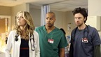SCRUBS - "My ABC's" - J.D. learns the hard way that not even Elmo can teach the gift of compassion to those who don't care to learn (Sesame Workshop's "Muppets" guest star), and intern Katie scams Elliot to land a spot on Turk's new research project team, on "Scrubs," TUESDAY, JANUARY 20 (9:00-9:30 p.m., ET), on the ABC Television Network. (ABC/DANNY FELD) SARAH CHALKE, DONALD FAISON, ZACH BRAFF