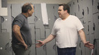 MODERN FAMILY - "Moon Landing" - Claire feels slightly inadequate when her old friend, Valerie (guest star Minnie Driver), visits and is nothing like Claire remembered. Meanwhile Jay has an unsettling locker room moment when he and Cameron go play racquetball, and Mitchell tries to help Gloria with some legal problems, on "Modern Family," WEDNESDAY, JANUARY 27 (9:00-9:30 p.m., ET), on the ABC Television Network. (ABC/DANNY FELD) ED O'NEILL, ERIC STONESTREET