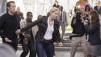 V - "A Bright New Day" -- Chad reports from the Peace Ambassador Center as 100 diplomatic visas are being issued to the first wave of American Visitors, with Anna getting the 1st, but not everyone agrees with the decision. Meanwhile Erica has started tracking a death threat while paired with a V officer, as she actually has to protect the V's, and Ryan starts reaching out to his old friends to build up opposition forces and help fight-off the V's, on "V," TUESDAY, NOVEMBER 17 (8:00-9:00 p.m., ET), on ABC. (ABC/MICHAEL COURTNEY) TYLER MCCLENDON, ELIZABETH MITCHELL