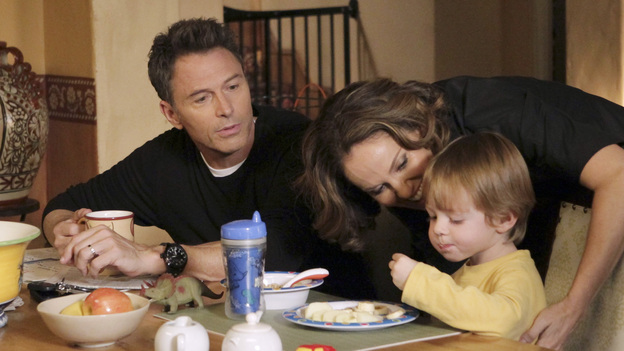 PRIVATE PRACTICE - "Are You My Mother?" -- Cooper struggles with whether or not to punish Mason after he catches him stealing; Pete and Violet find it hard to split time with Lucas now that they're living apart; Addison makes changes in her home life to prepare for a potential new baby; Violet and Jake work with two women and a man involved in a polyamorous triad; meanwhile Amelia returns to the practice and realizes how badly she hurt Sheldon when she was abusing drugs, on "Private Practice," THURSDAY, JANUARY 5 (10:02-11:00 p.m., ET) on the ABC Television Network. (ABC/KAREN NEAL)TIM DALY, AMY BRENNEMAN, JACK/JOEY BOBO