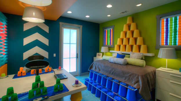 EXTREME MAKEOVER HOME EDITION - "Dickinson Family," - Cupstacking Room Picture, on  "Extreme Makeover Home Edition," Sunday, May 1st    (8:00-9:00 p.m.  ET/PT) on the ABC Television Network.