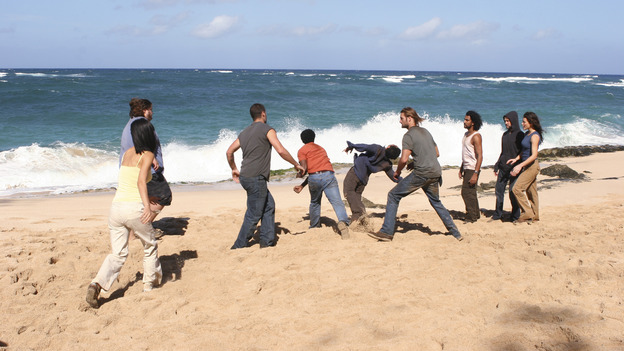 LOST - "...In Translation" - When the raft the survivors have been building mysteriously burns down, Michael is convinced that Jin is responsible for the sabotage, which only further escalates their rivalry. Meanwhile, Sun stuns her fellow survivors with a surprising revelation, and Boone gives Sayid a warning about Shannon, on "Lost," WEDNESDAY, FEBRUARY 23 (8:00-9:01 p.m., ET), on the ABC Television Network. YUNJIN KIM, JORGE GARCIA, MATTHEW FOX, HAROLD PERRINEAU, DANIEL DAE KIM, JOSH HOLLOWAY, NAVEEN ANDREWS, DOMINIC MONAGHAN, EVANGELINE LILLY