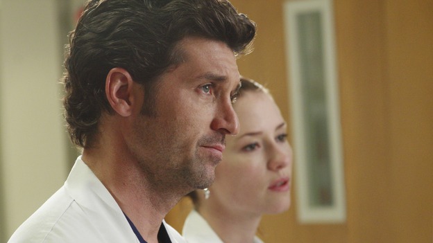 GREY'S ANATOMY - "Physical Attraction... Chemical Reaction" - George and Izzie's romantic chemistry is put to the test, as Derek asks for more than a physical connection from Meredith; much to his own surprise, Mark develops a crush on a fellow surgeon, and Callie's role as Chief Resident is placed in jeopardy after she delegates much of her job to Bailey, on "Grey's Anatomy," THURSDAY, NOVEMBER 8 (9:00-10:02 p.m., ET) on the ABC Television Network. (ABC/RON TOM)PATRICK DEMPSEY, CHYLER LEIGH
