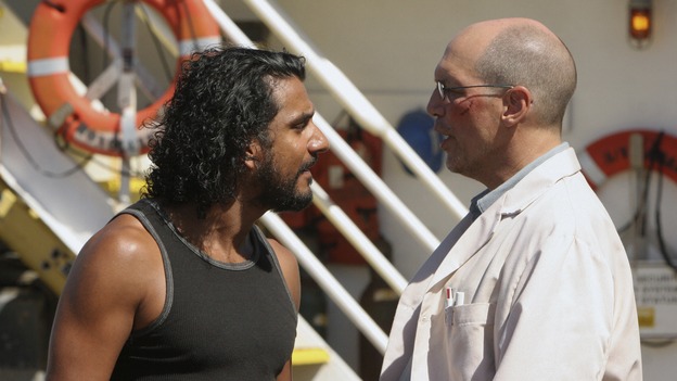 LOST - "Ji Yeon" - Juliet is forced to reveal some startling news to Jin when Sun threatens to move to Locke's camp. Meanwhile, Sayid and Desmond begin to get an idea of the freighter crew's mission when they meet the ship's Captain, on "Lost," THURSDAY, MARCH 13 (9:00-10:02 p.m., ET) on the ABC Television Network. (ABC/MARIO PEREZ) NAVEEN ANDREWS, MARC VANN