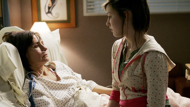 GREY'S ANATOMY - "Name of the Game" - George begins to overstay his welcome at Burke's apartment; Meredith learns a secret about her father; Bailey worries her colleagues will not treat her the same now that she's a mother; and Alex gets a lesson in bedside manners, on "Grey's Anatomy," SUNDAY, APRIL 2 (10:00-11:00 p.m., ET) on the ABC Television Network. (ABC/PETER "HOPPER" STONE)LAURIE METCALF, EMILEE WALLACE