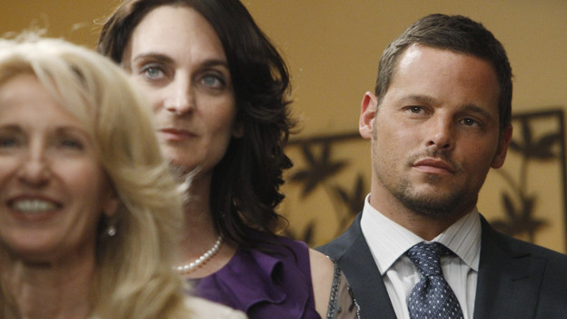 GREY'S ANATOMY - "With You I'm Born Again" -- After an unforgettable and heart-pounding season finale, "Grey's Anatomy" returns for its seventh season on THURSDAY, SEPTEMBER 23 (9:00-10:01 p.m., ET) on the ABC Television Network. In the season premiere, the hospital staff is trying to deal with physical and emotional trauma in the wake of the deadly rampage of a vengeful gunman. As Dr. Perkins (James Tupper), a trauma counselor, is brought in to help in the recovery and to assess each doctor's readiness to return to work, Derek makes a spontaneous decision to resign as Chief and rushes back into surgery, taking everything a little too fast, and Cristina buries herself in her wedding planning. (ABC/PETER "HOPPER" STONE)JUSTIN CHAMBERS