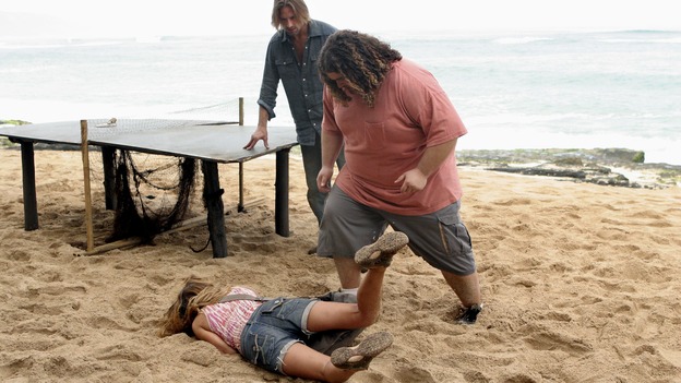 LOST - "Expos" - Hurley begins to suspect that Sawyer may be involved in an island mystery surrounding two fellow survivors, and Sun learns the truth about her past kidnapping attempt by "The Others," on "Lost," WEDNESDAY, MARCH 28 (10:00-11:00 p.m., ET), on the ABC Television Network. (ABC/MARIO PEREZ)KIELE SANCHEZ, JOSH HOLLOWAY, JORGE GARCIA