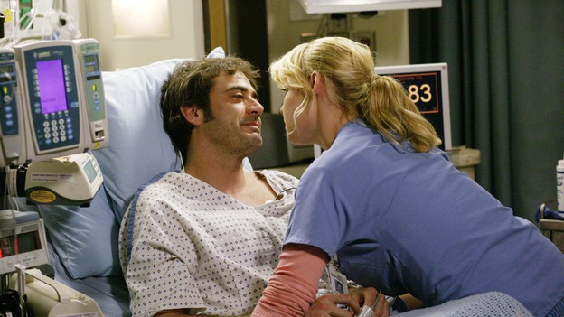 GREY'S ANATOMY - "17 Seconds" - Finn gives a health update on Doc, Meredith is assigned to work with Callie for the day while George gets paired with Derek, and Burke and Izzie continue to try to find a heart for Denny, on part one of the season finale of "Grey's Anatomy," SUNDAY, MAY 14 (10:00-11:00 p.m., ET) on the ABC Television Network. (ABC/BYRON COHEN)JEFFREY DEAN MORGAN, KATHERINE HEIGL