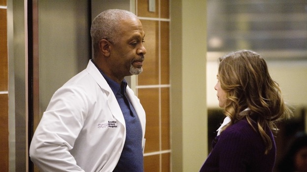 GREY'S ANATOMY - "Elevator Love Letter" - The Chief tells Meredith that she needs to take the other elevator, on "Grey's Anatomy," THURSDAY, MARCH 26 (9:00-10:02 p.m., ET) on the ABC Television Network. (ABC/RANDY HOLMES) JAMES PICKENS JR., ELLEN POMPEO