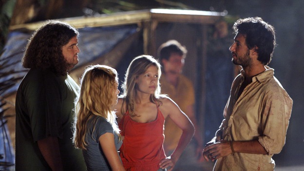 LOST -- "Further Instructions" - The fates of Locke, Eko and Desmond are revealed after the implosion of the hatch, while Hurley returns to the beach camp to tell the tale of what happened when he, Jack, Kate and Sawyer encountered "The Others." Meanwhile, Claire is shocked to find Nikki and Paulo in Jack's tent. Ian Somerhalder guest stars as Boone, on "Lost," WEDNESDAY, OCTOBER 11 (9:00-10:00 p.m., ET), on the ABC Television Network. (ABC/MARIO PEREZ)JORGE GARCIA, EMILIE DE RAVIN, KIELE SANCHEZ, RODRIGO SANTORO