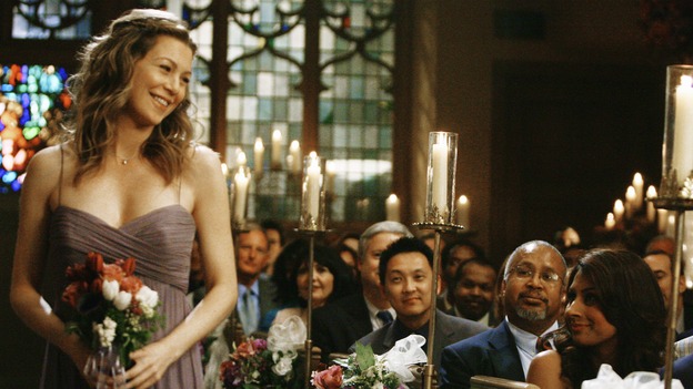 GREY'S ANATOMY - "What a Difference a Day Makes" - Meredith shoots a quick, happy look at her own future husband, Derek Shepherd, on the way down the aisle, on "Grey's Anatomy," THURSDAY, MAY 7 (9:00-10:02 p.m., ET) on the ABC Television Network. ELLEN POMPEO