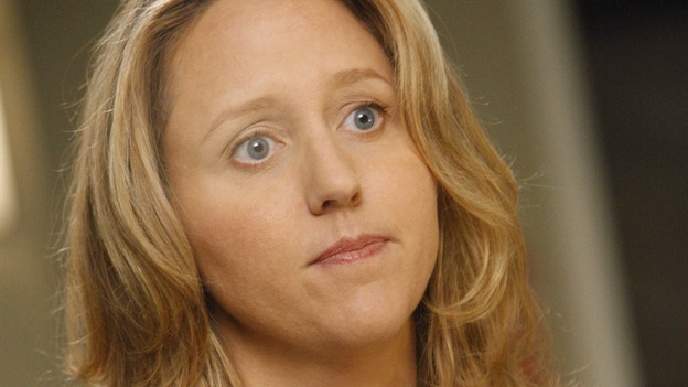 GREY'S ANATOMY - "The Becoming" - The nurses' objections to McSteamy's trysts lead to the instating of a new "date and tell" policy. Meanwhile news of Burke's latest career achievements force Cristina to face her feelings for her ex, Meredith and Derek admit a veteran soldier into their clinical trial, and Callie turns to Sloan in her time of need, on "Grey's Anatomy," THURSDAY, MAY 8 (9:00-10:02 p.m., ET) on the ABC Television Network.  (ABC/VIVIAN ZINK)BROOKE SMITH