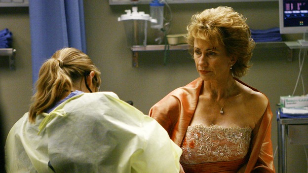 GREY'S ANATOMY - "Dream a Little Dream of Me" - On the two-hour season premiere of "Grey's Anatomy," Meredith and Derek learn that "happily ever after" isn't easy, a military doctor who brings in a trauma patient catches Cristina's eye, and the Chief and his staff reel at the news that Seattle Grace is no longer nationally ranked as a top-tier teaching hospital, on "Grey's Anatomy," THURSDAY, SEPTEMBER 25 (9:00-11:00 p.m., ET) on the ABC Television Network. (ABC/SCOTT GARFIELD)ELLEN POMPEO, KATHY BAKER