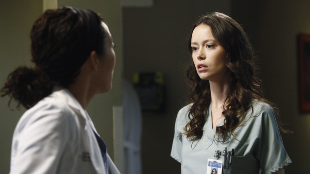 GREY'S ANATOMY - "One Step Too Far" - Derek encourages a hesitant Meredith to work with him again in neurology; Jackson's mother, Catherine Avery, returns to Seattle Grace with a urology fellow and develops an interest in Richard; and Cristina becomes increasingly suspicious of Owen's every move. Meanwhile, Alex tries to deny the fact that Morgan may be falling for him, on "Grey's Anatomy," THURSDAY, MARCH 15 (9:00-10:02 p.m., ET) on the ABC Television Network.  (ABC/VIVIAN ZINK)SANDRA OH, SUMMER GLAU